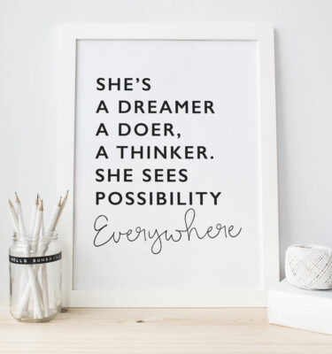 'Dreamer' Inspirational Typography Print