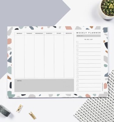 Terrazzo Weekly Planner Pad